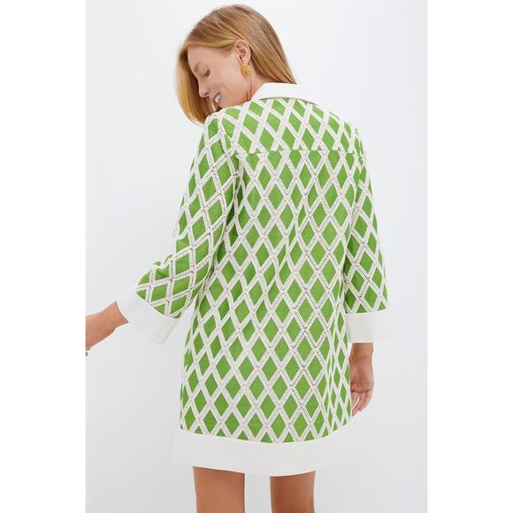 TUCKERNUCK Kelly Green Crochet Collier Dress Size L NWT Retail $198 Tuckernuck - Picture 2 of 10